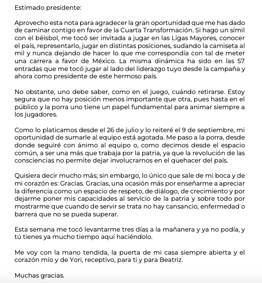 Tatiana Clouthier renuncia a la Secretaría de Economía: “Mi oportunidad de sumarle al equipo está agotada” 0